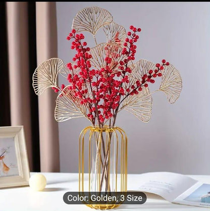 Golden Geometric Vase for Home Decor