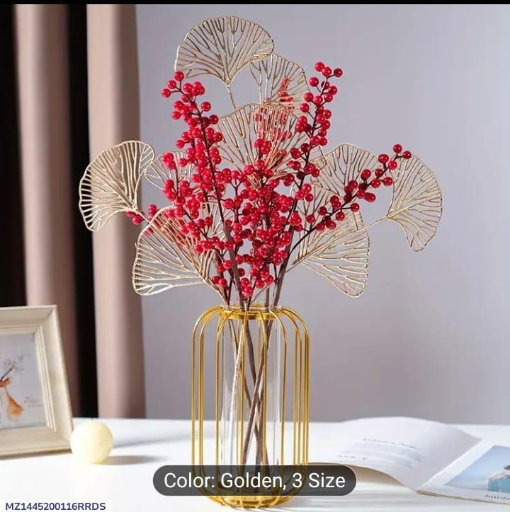 Golden Geometric Vase for Home Decor