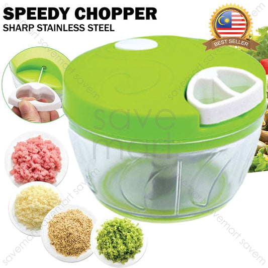 Manual Speedy Chopper Hand Pull Manual Chopper Small And Compatible 3 Blades Manual Chopper